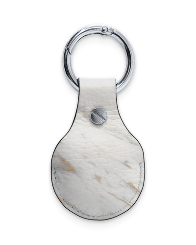 AirTag Holder with Design: Gold Marble Elegance