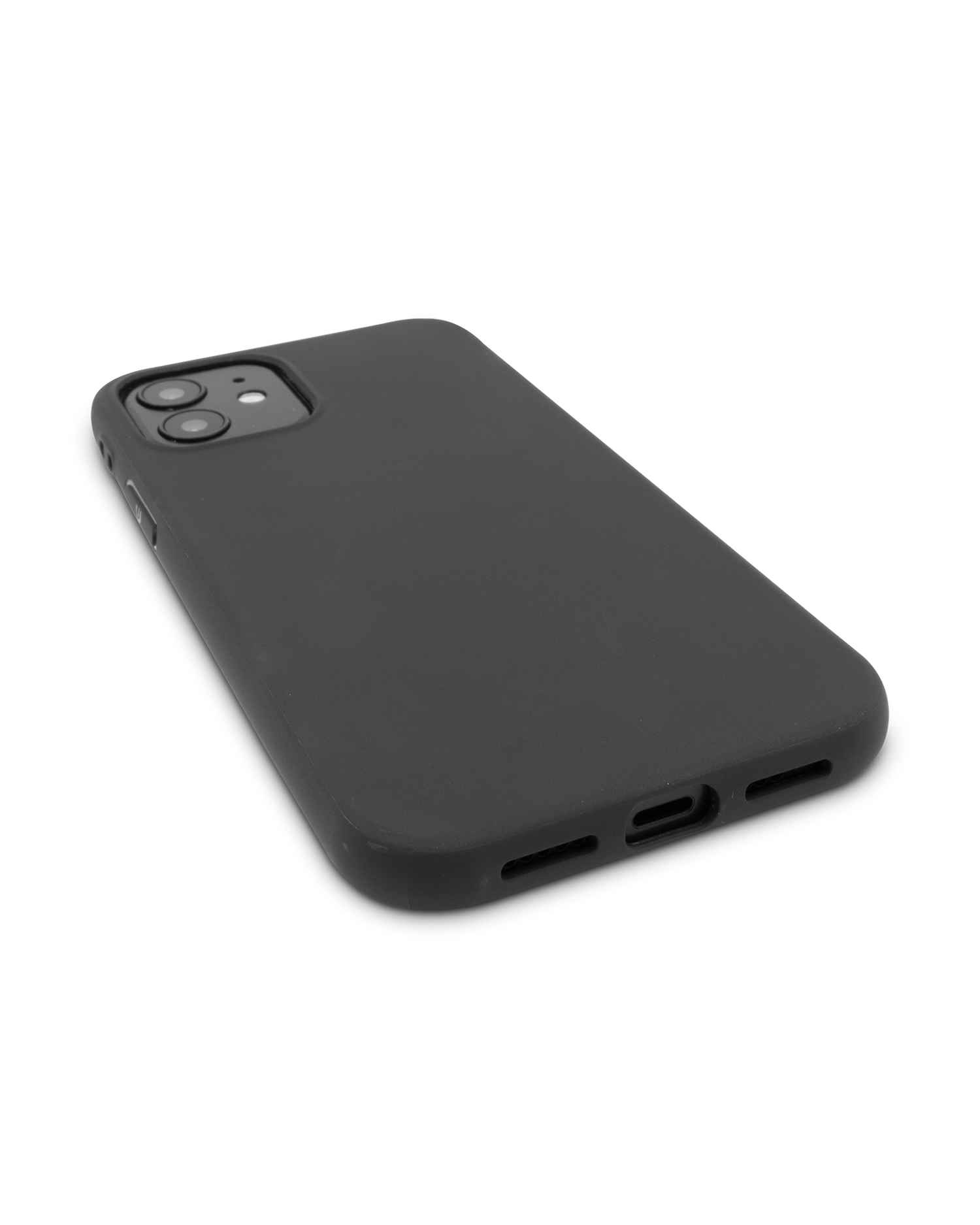 Black Silicone Phone Case for iPhone 12 & iPhone 12 Pro: Bottom View
