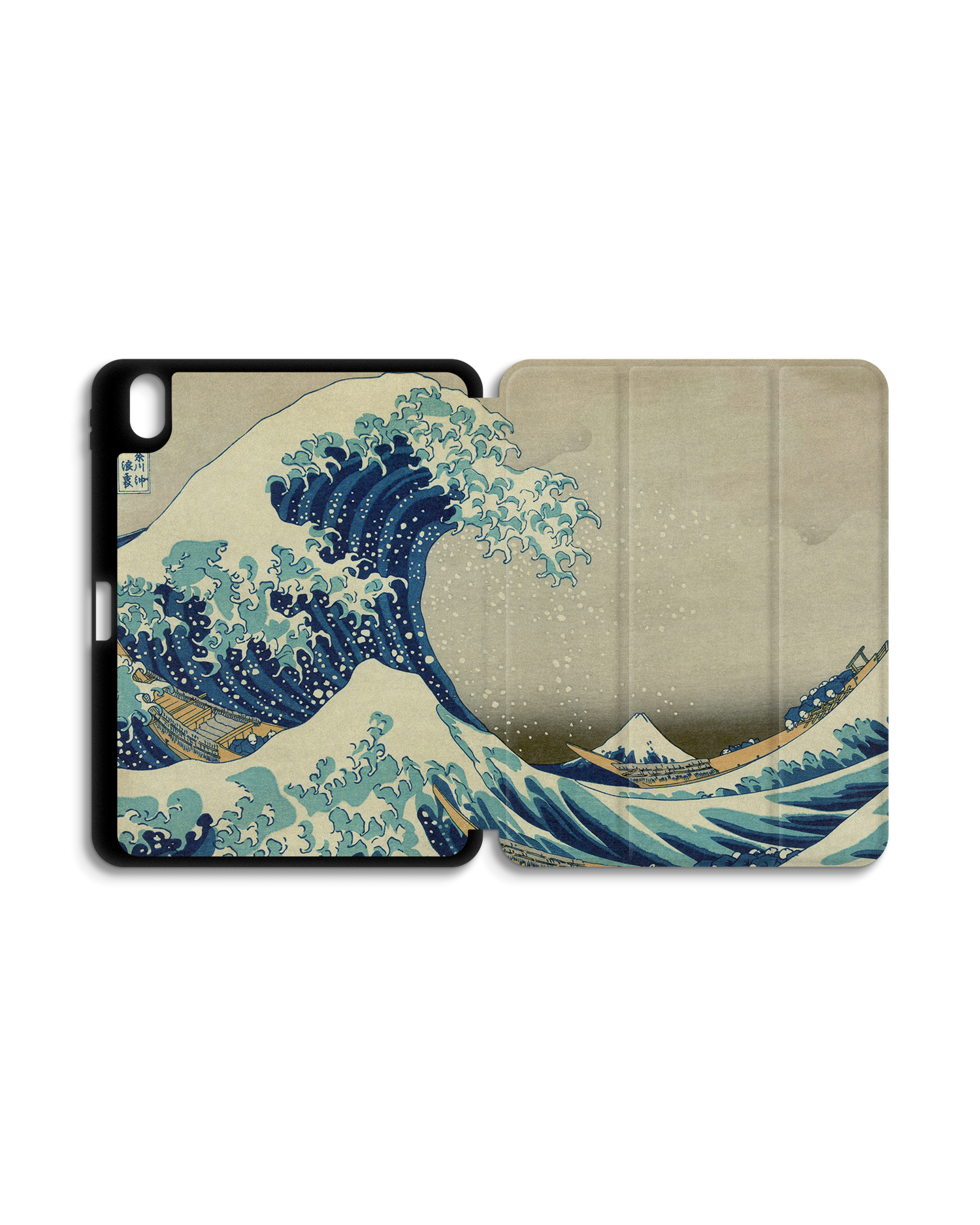 Great Wave Off Kanagawa By Hokusai iPad Case with Pencil Holder for Apple iPad (10th Generation): Opened exterior view
