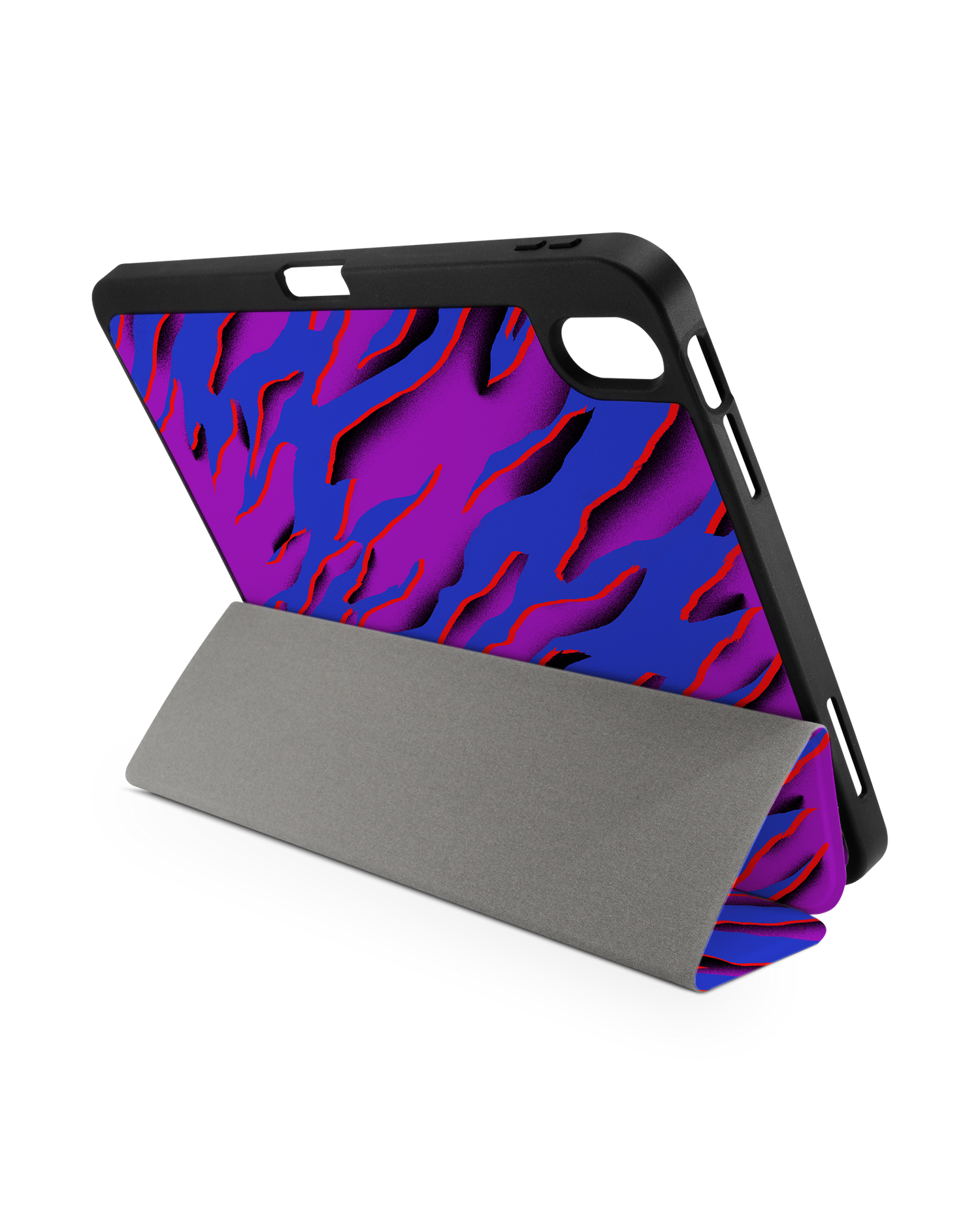 Electric Ocean 2 iPad Case with Pencil Holder for Apple iPad (10th Generation): Set up in landscape format (back view)