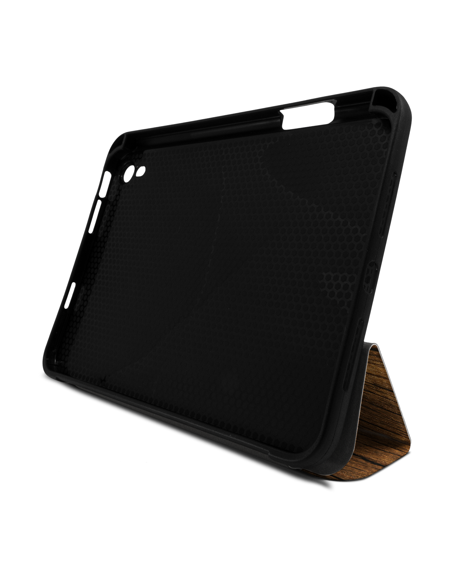 Wood iPad Case with Pencil Holder Apple iPad mini 6 (2021): Set up in landscape format (front view)