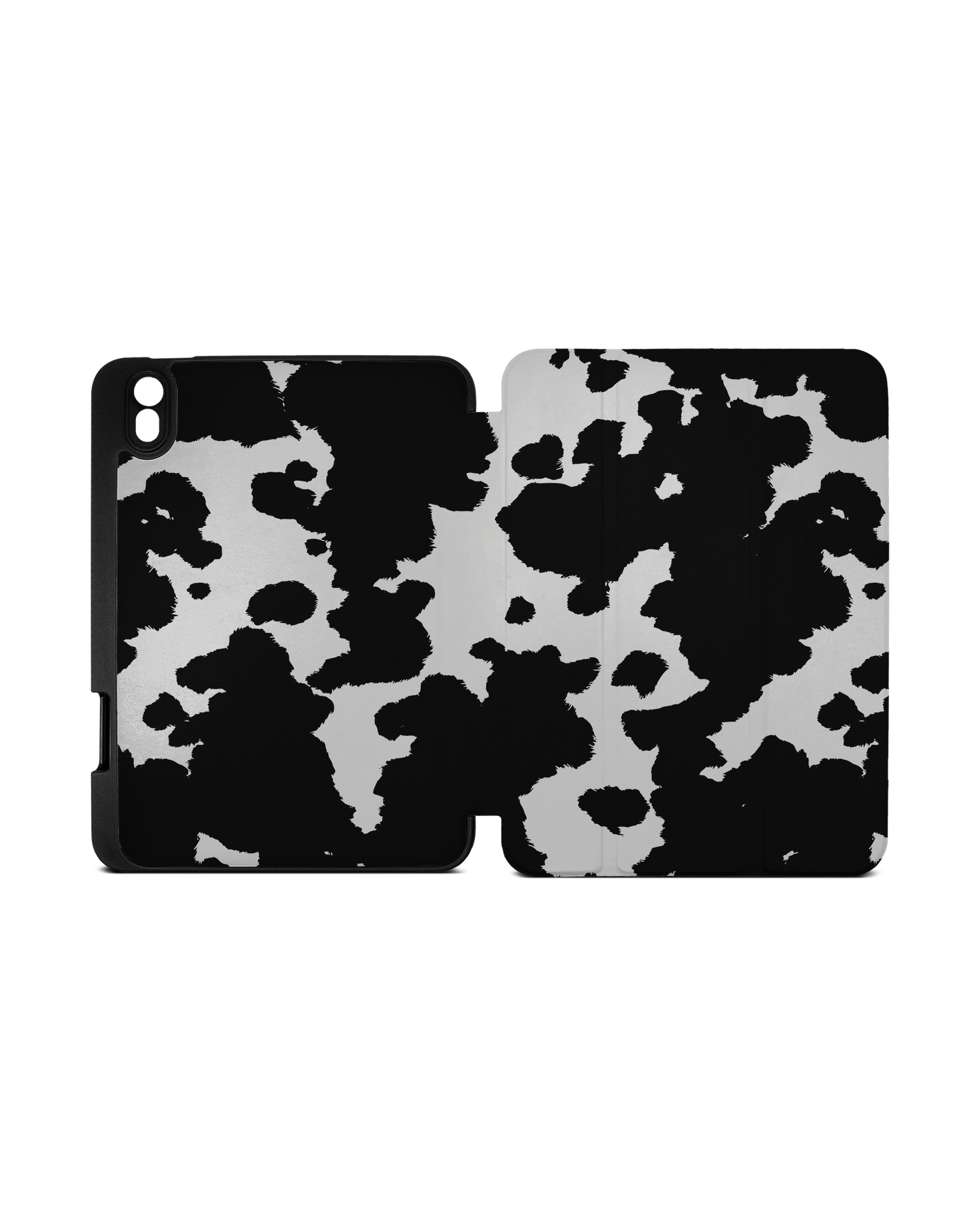 Cow Print iPad Case with Pencil Holder Apple iPad mini 6 (2021): Opened exterior view