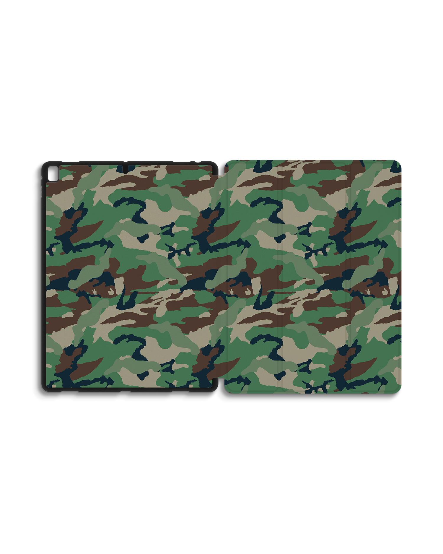 Green and Brown Camo iPad Case with Pencil Holder for Apple iPad Pro 2 12.9