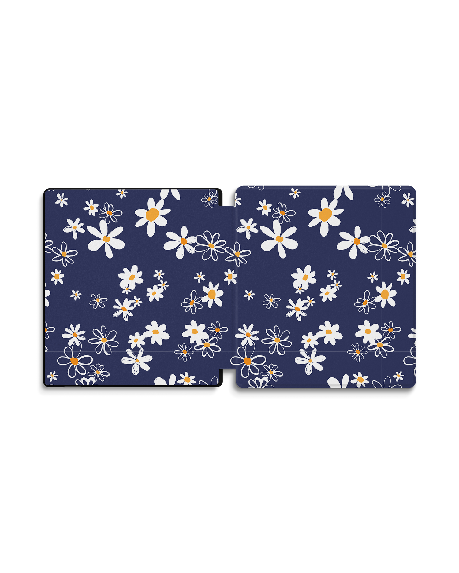 Navy Daisies eReader Smart Case for Amazon Kindle Oasis: Opened exterior view