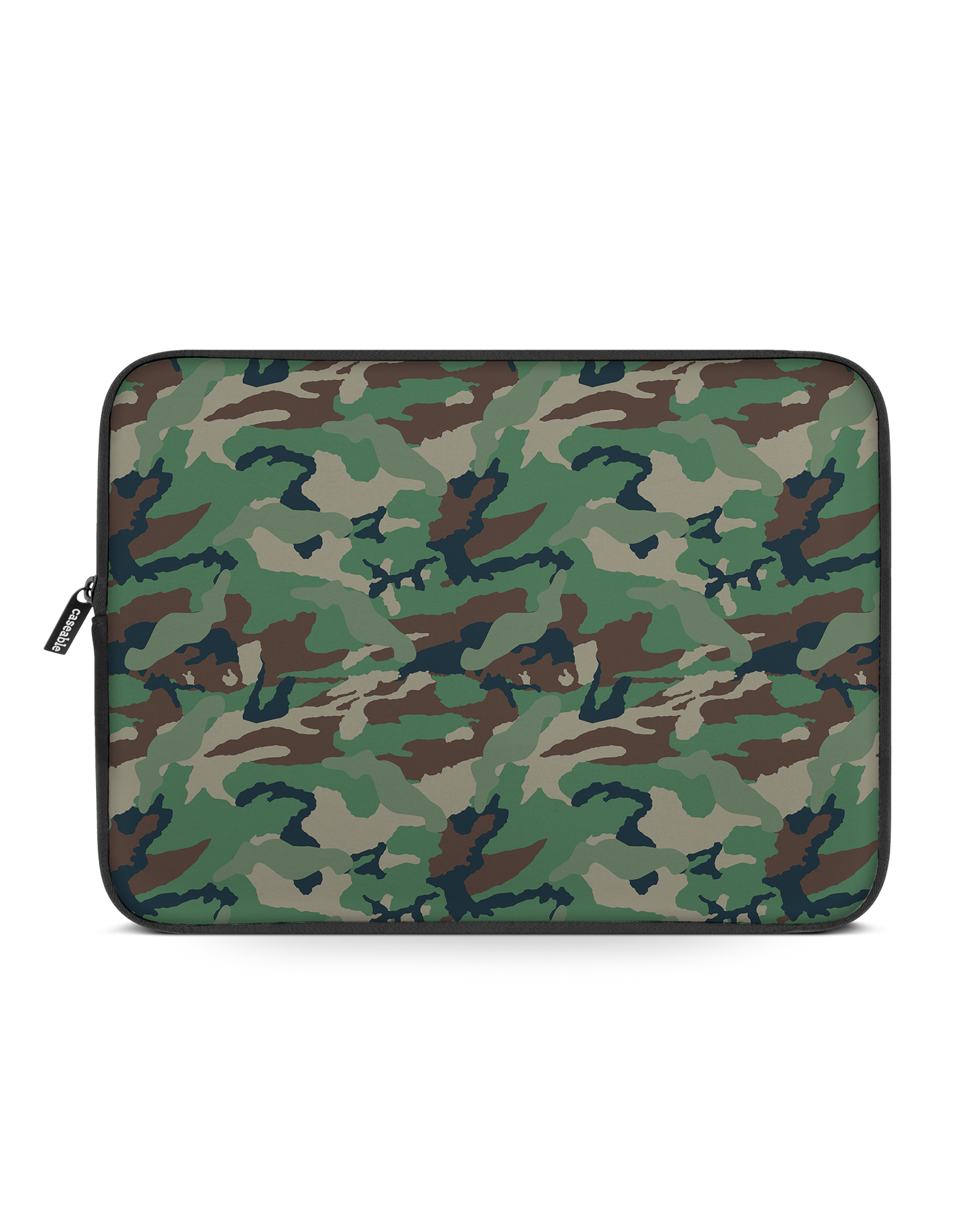Green and Brown Camo Laptop Case 15 inch: Front View