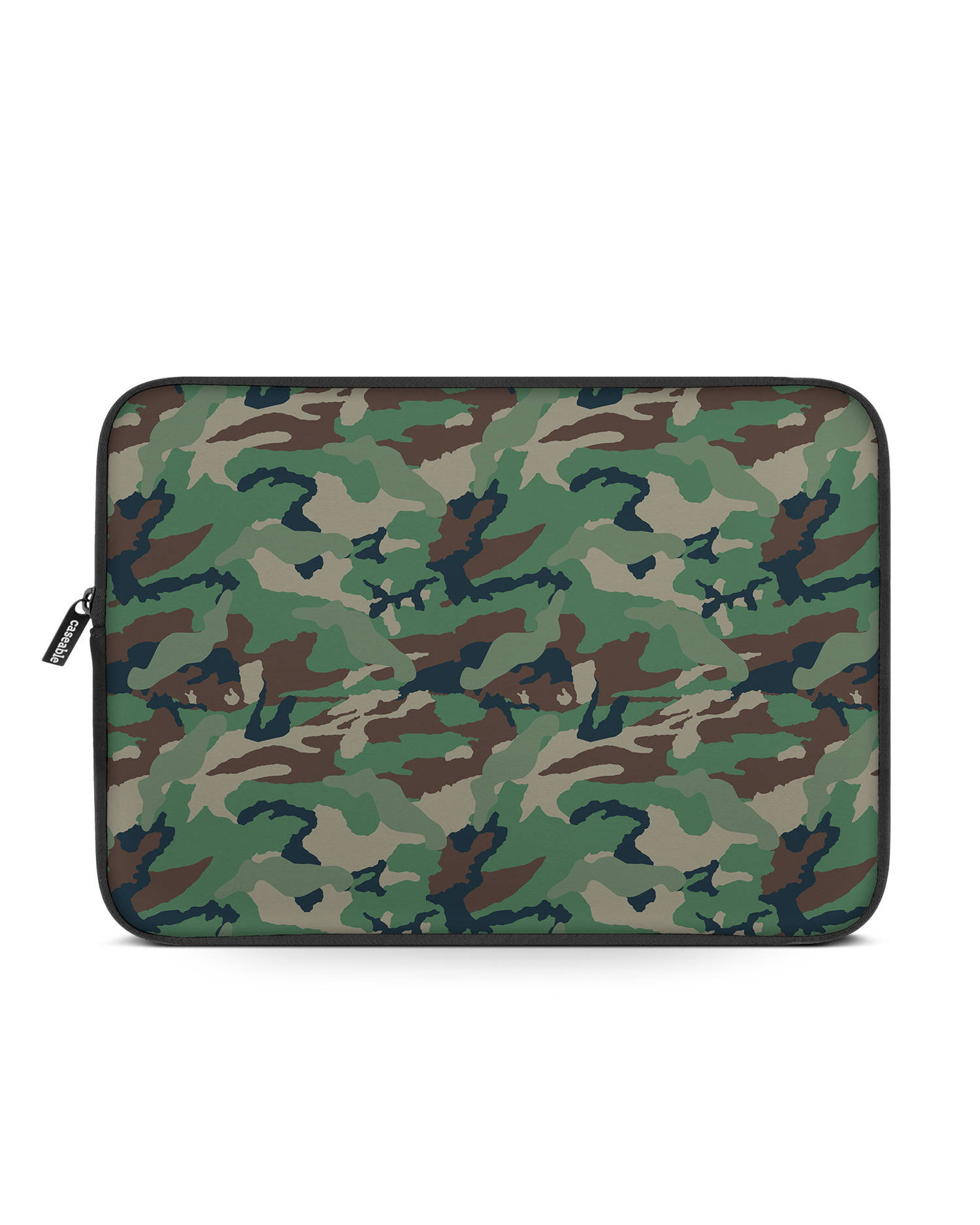 Green and Brown Camo Laptop Case 16 inch: Front View