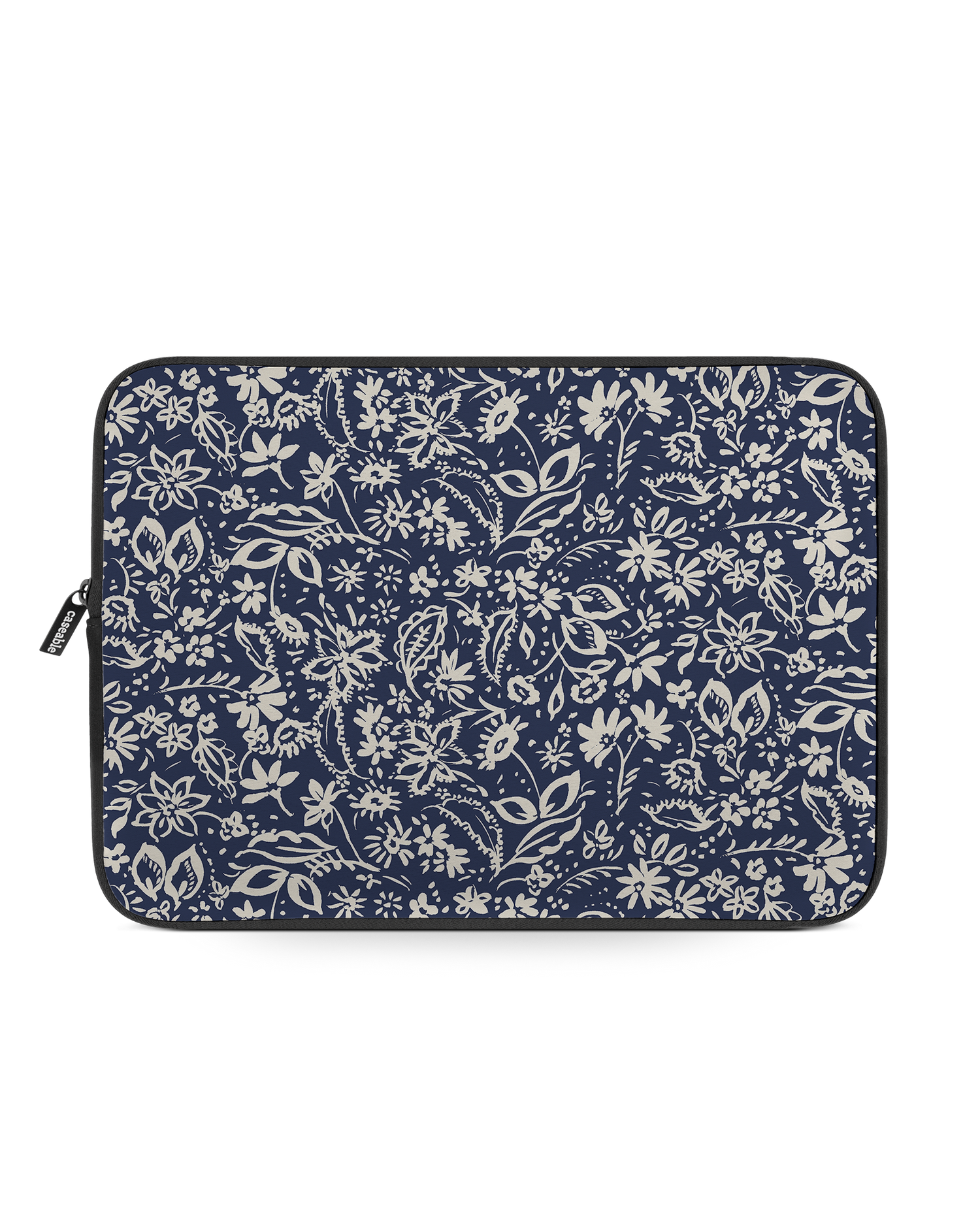 Ditsy Blue Paisley Laptop Case 13-14 inch: Front View