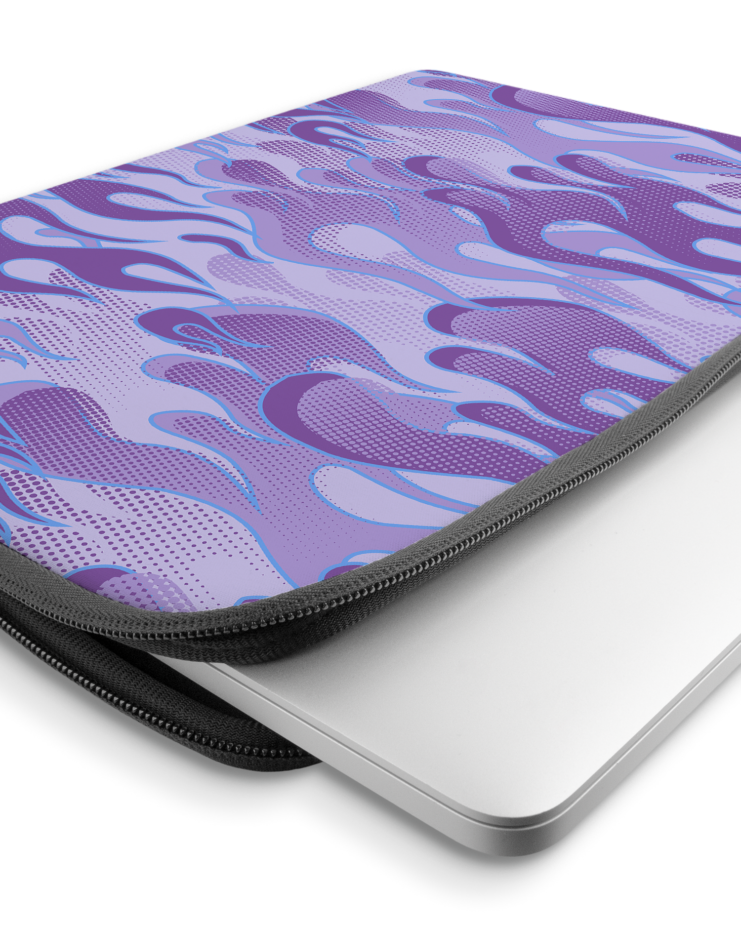 Purple Flames Laptop Case 15-16 inch with device inside