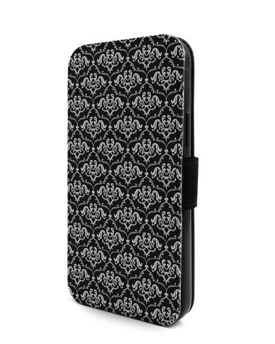 Black French Lillies Wallet Phone Case Apple iPhone 12, Apple iPhone 12 Pro