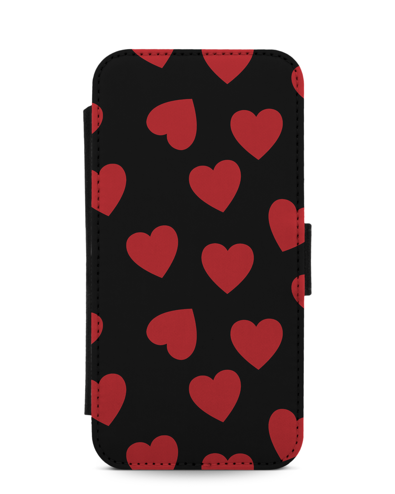 Repeating Hearts Wallet Phone Case Apple iPhone 12, Apple iPhone 12 Pro: Front View