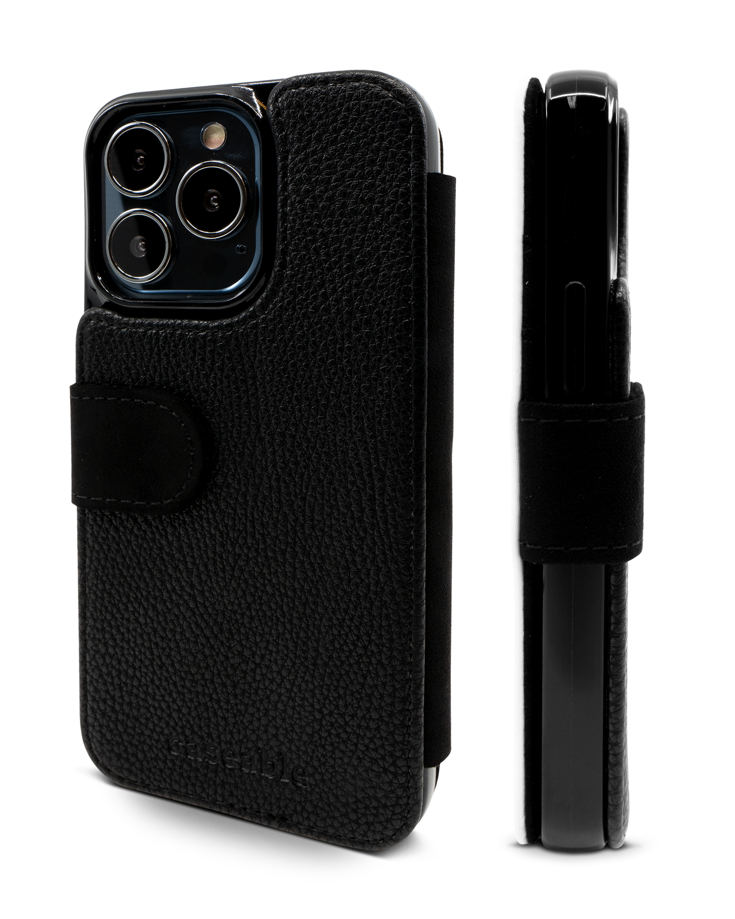 Leopard Skin Wallet Phone Case Apple iPhone 13 Pro: Side View