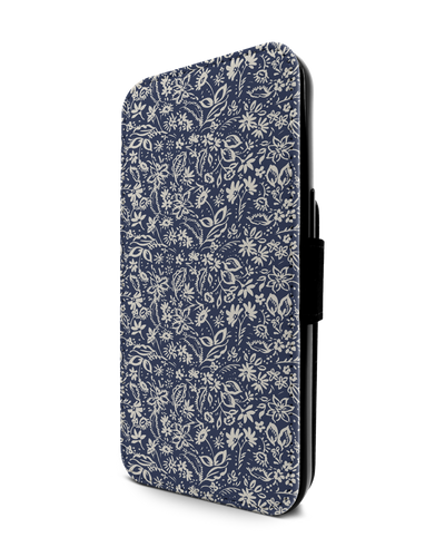 Ditsy Blue Paisley Wallet Phone Case Apple iPhone 13 Pro