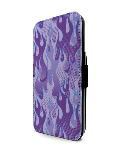 Purple Flames Wallet Phone Case Apple iPhone 13 Pro