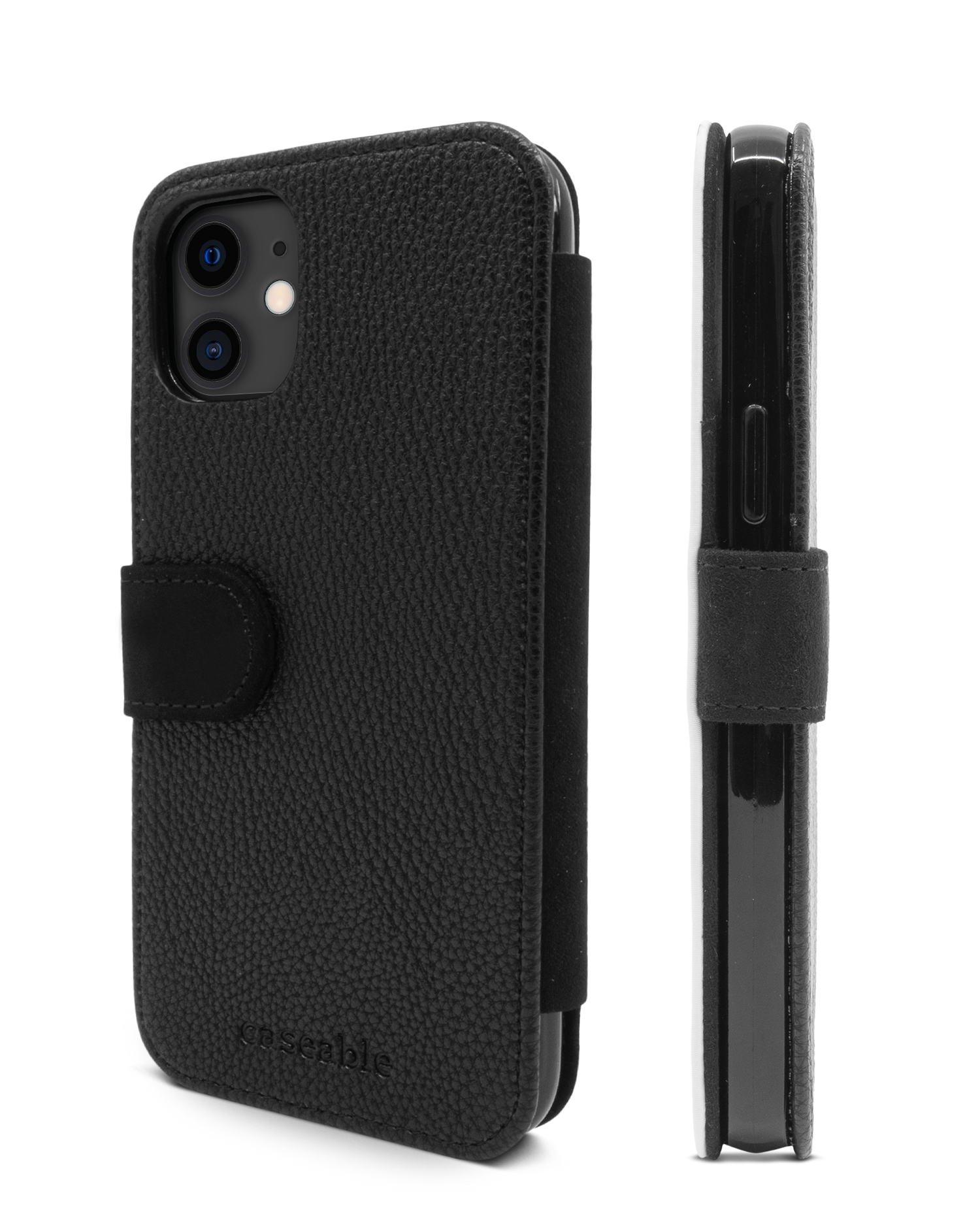 Leopard Peace Palms Wallet Phone Case Apple iPhone 11: Side View