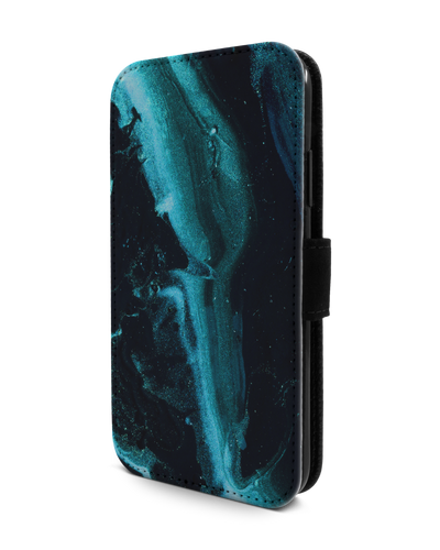 Deep Turquoise Sparkle Wallet Phone Case Apple iPhone 11