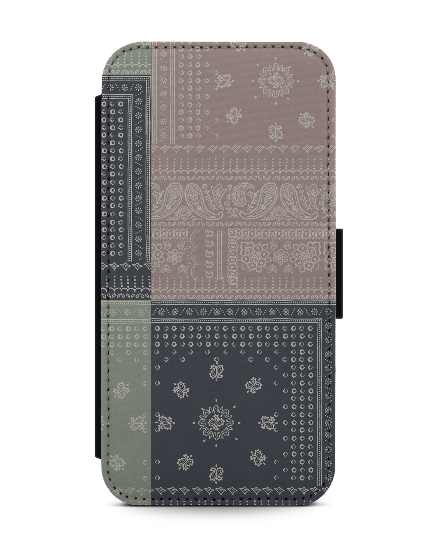 Bandana Patchwork Wallet Phone Case Apple iPhone 13 mini: Front View