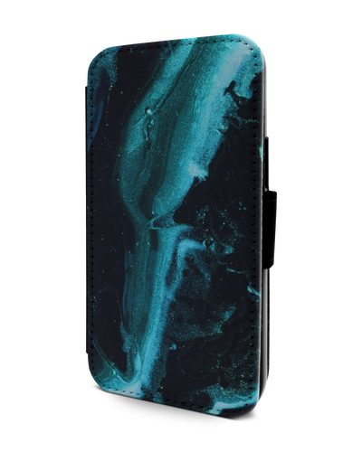Deep Turquoise Sparkle Wallet Phone Case Apple iPhone 13 mini