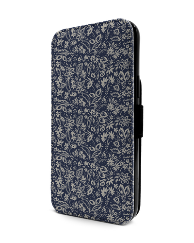 Ditsy Blue Paisley Wallet Phone Case Apple iPhone 13 Pro Max