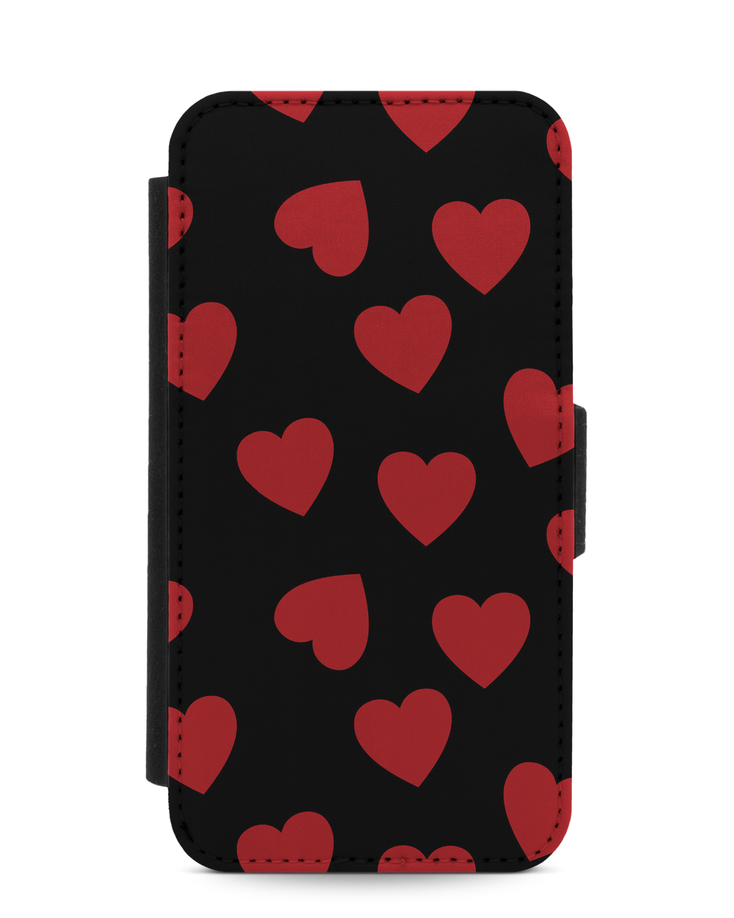 Repeating Hearts Wallet Phone Case Apple iPhone 12 mini: Front View