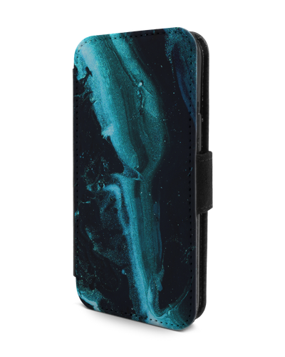 Deep Turquoise Sparkle Wallet Phone Case Apple iPhone 12 mini