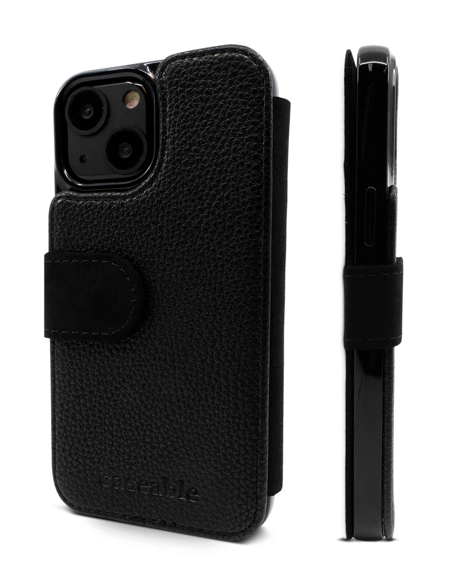 BLACK Wallet Phone Case Apple iPhone 13: Side View