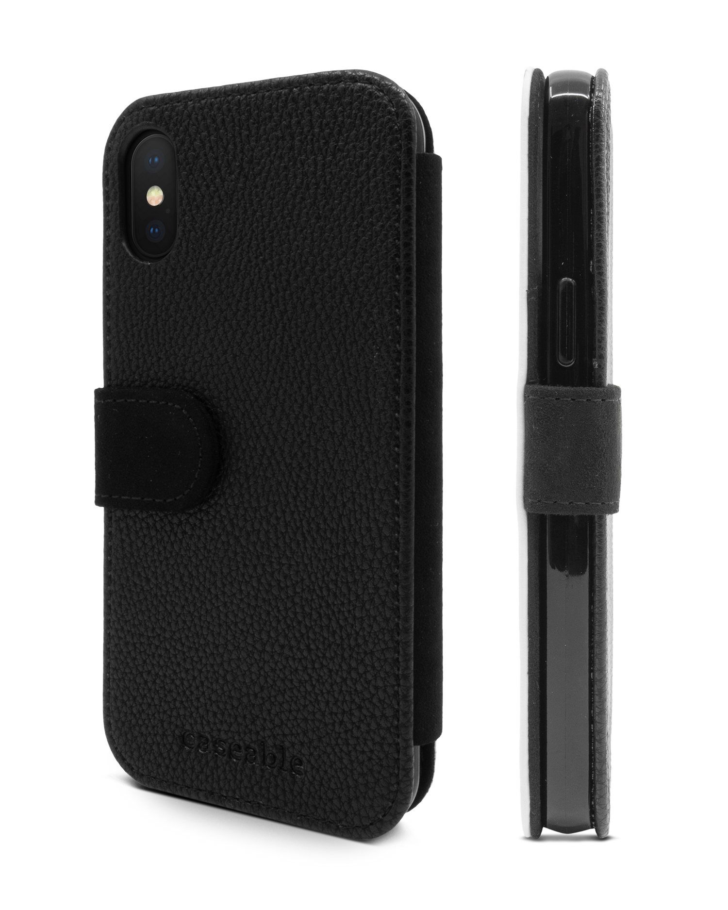 BLACK Wallet Phone Case Apple iPhone X, Apple iPhone XS: Side View
