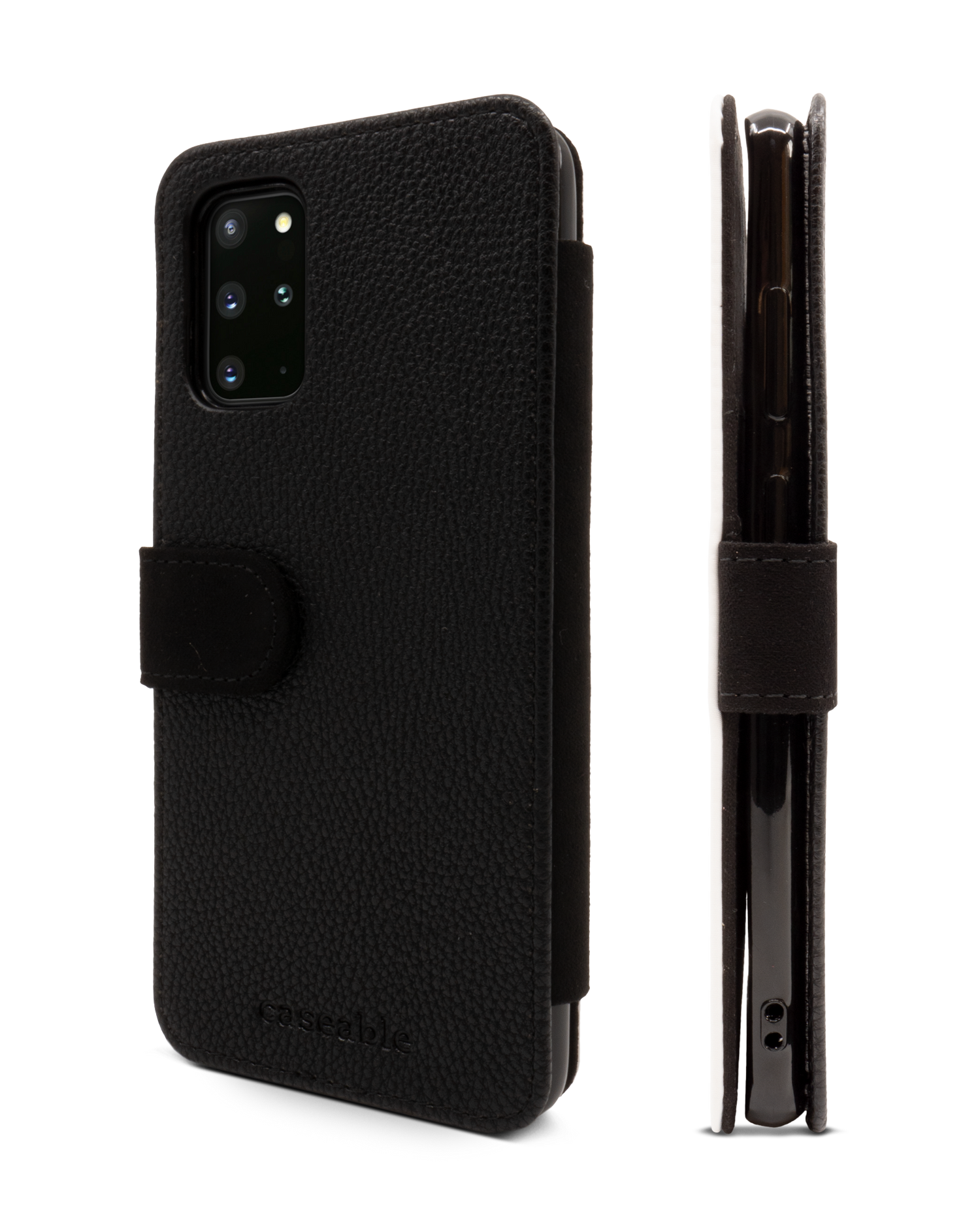 BLACK Wallet Phone Case Samsung Galaxy S20 Plus: Side View
