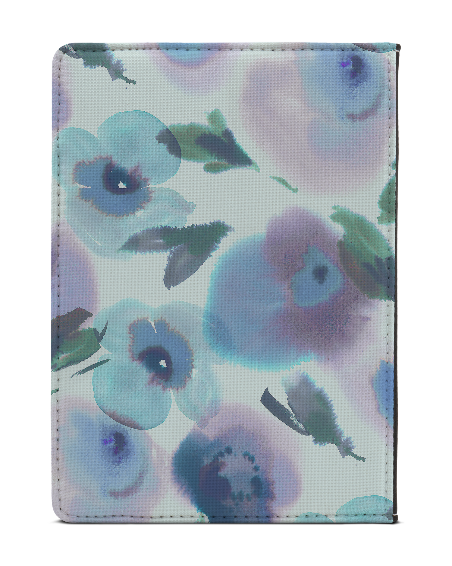 Watercolour Flowers Blue eReader Case S: Back View