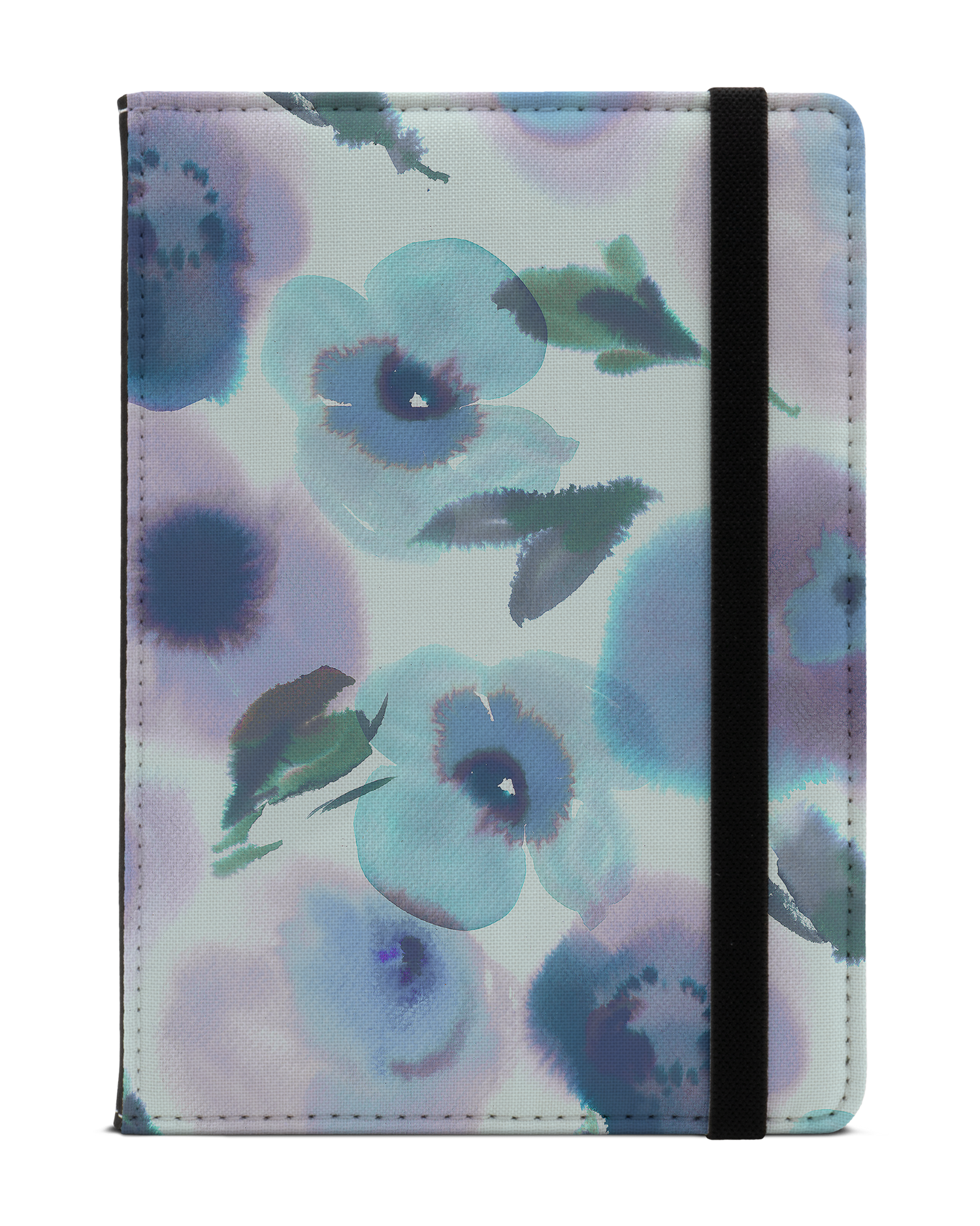 Watercolour Flowers Blue eReader Case S: Front View