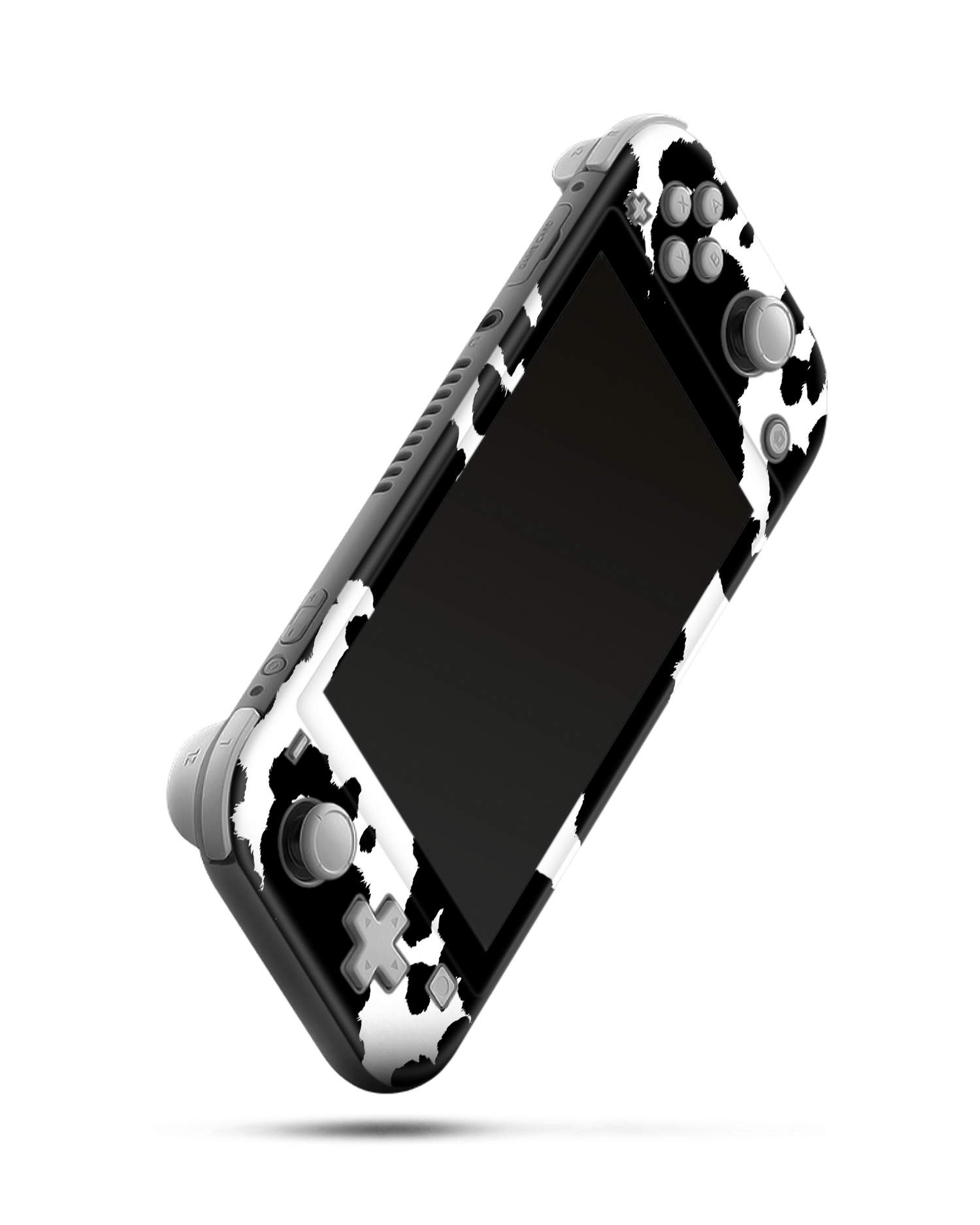 Cow Print Console Skin for Nintendo Switch Lite: Side view