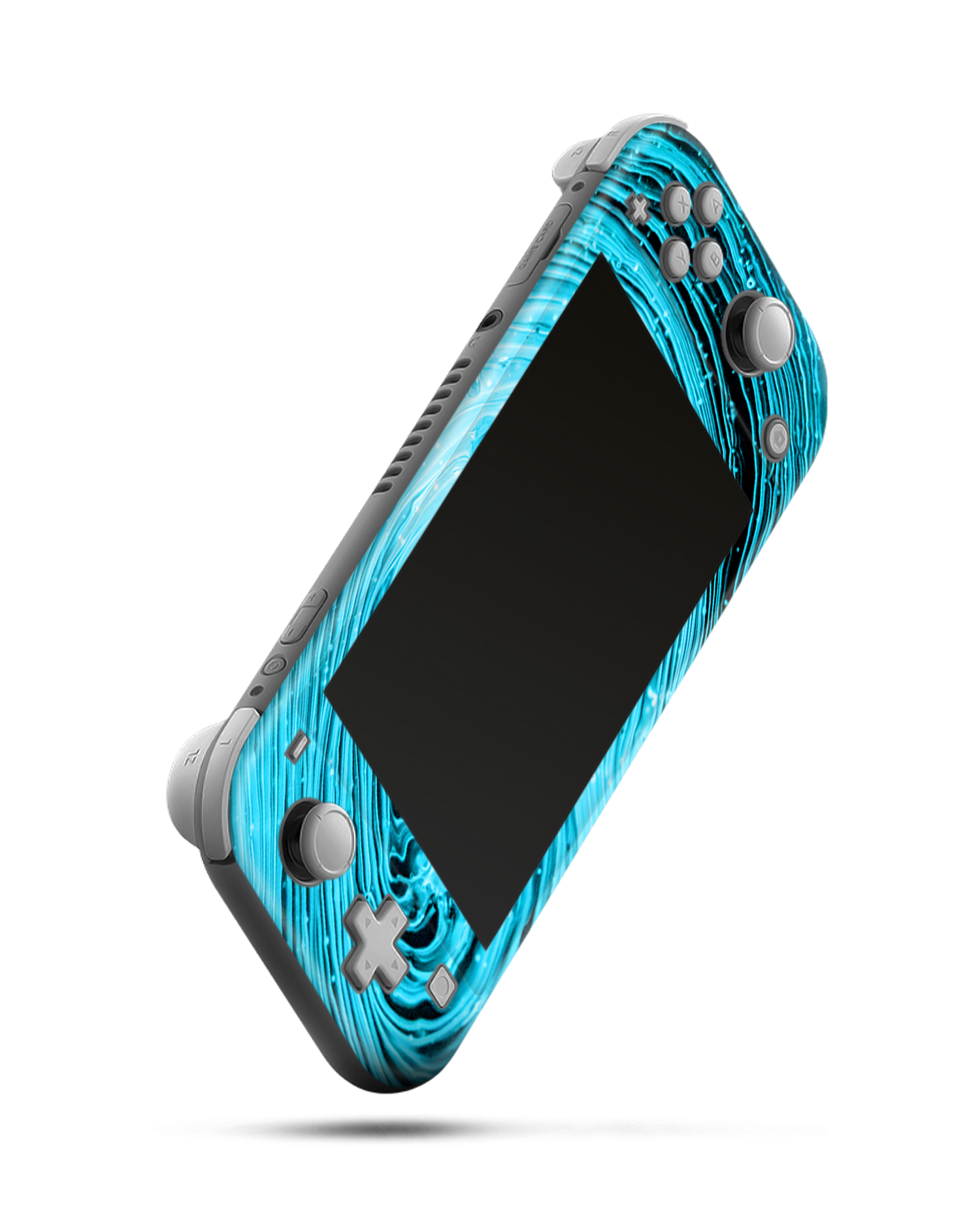Turquoise Ripples Console Skin for Nintendo Switch Lite: Side view