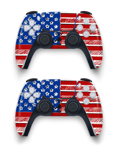 American Flag Color Console Skin Sony PlayStation 5 DualSense Wireless Controller