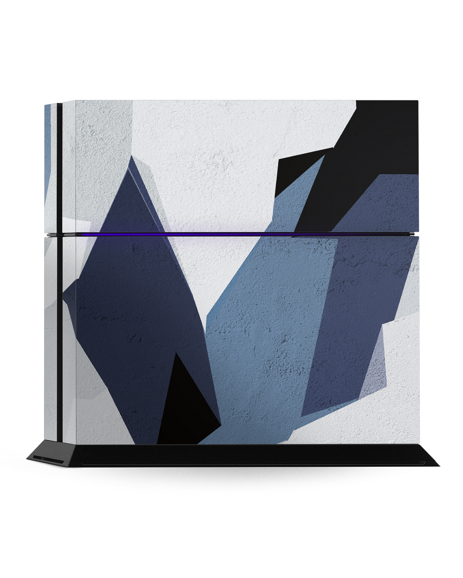 Geometric Camo Blue Console Skin for Sony PlayStation 4: Standing