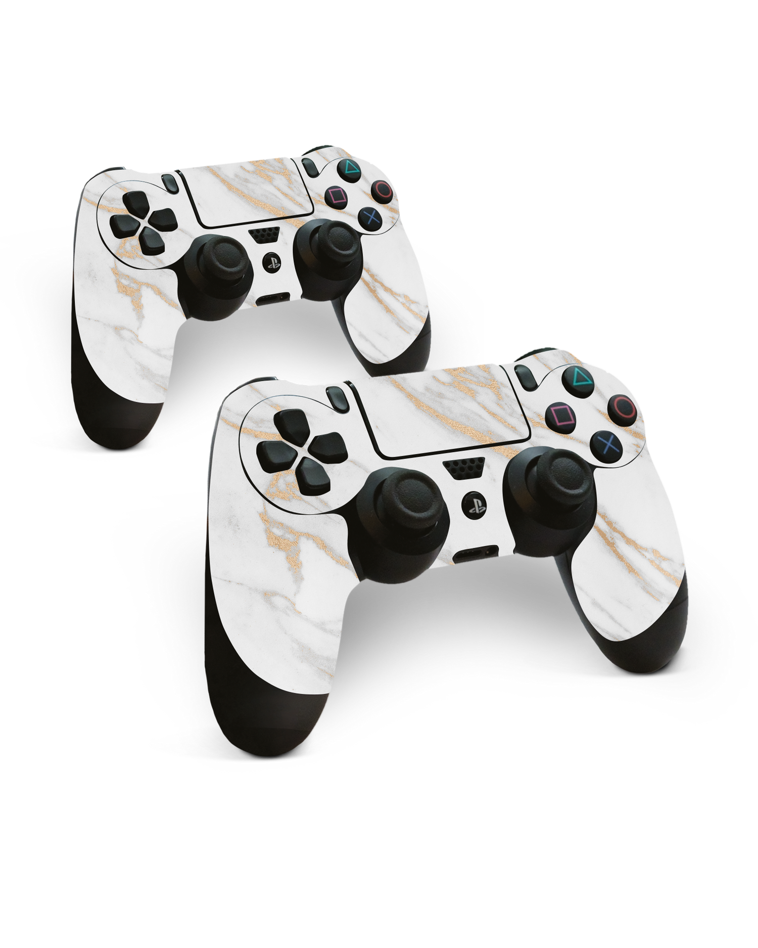 Gold Marble Elegance Console Skin for Sony PlayStation 4 Controller: Side View