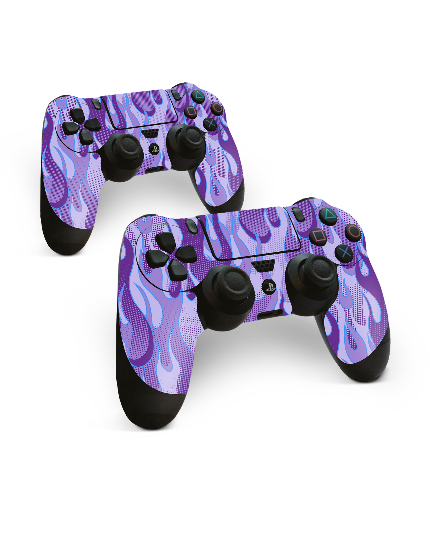 Purple Flames Console Skin for Sony PlayStation 4 Controller: Side View