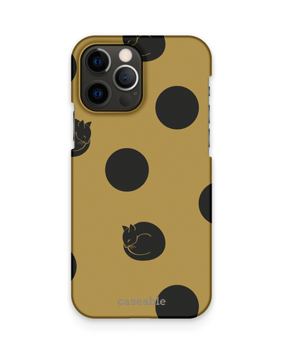 Polka Cats Hard Shell Phone Case Apple iPhone 12, Apple iPhone 12 Pro