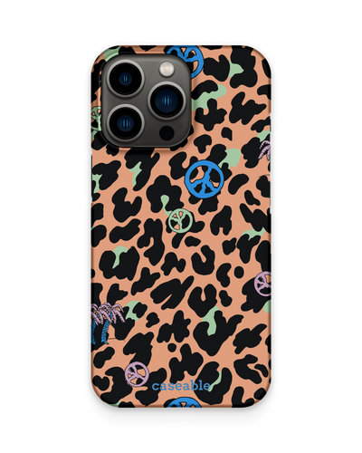 Leopard Peace Palms Hard Shell Phone Case Apple iPhone 13 Pro