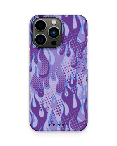 Purple Flames Hard Shell Phone Case Apple iPhone 13 Pro