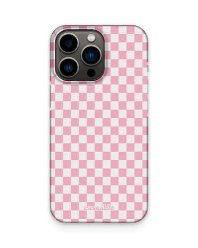 Pink Checkerboard Hard Shell Phone Case Apple iPhone 13 Pro