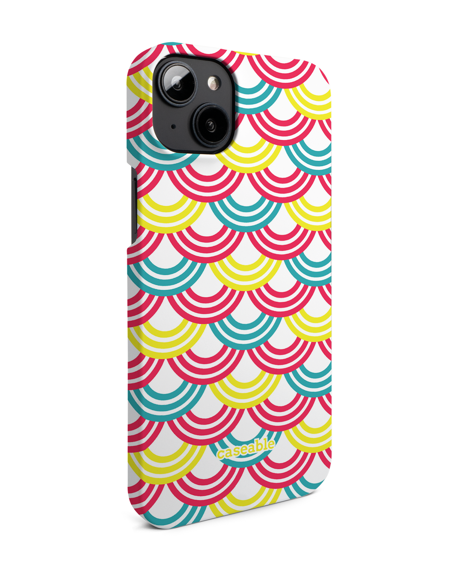 Rainbow Hard Shell Phone Case for Apple iPhone 14 Plus: View from the left side