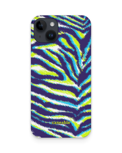 Neon Zebra Hard Shell Phone Case for Apple iPhone 14 Plus