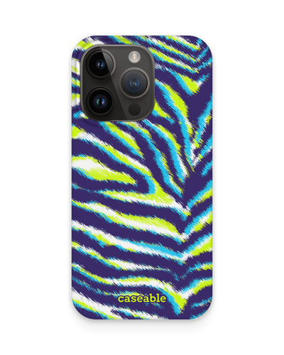 Neon Zebra Hard Shell Phone Case for Apple iPhone 14 Pro