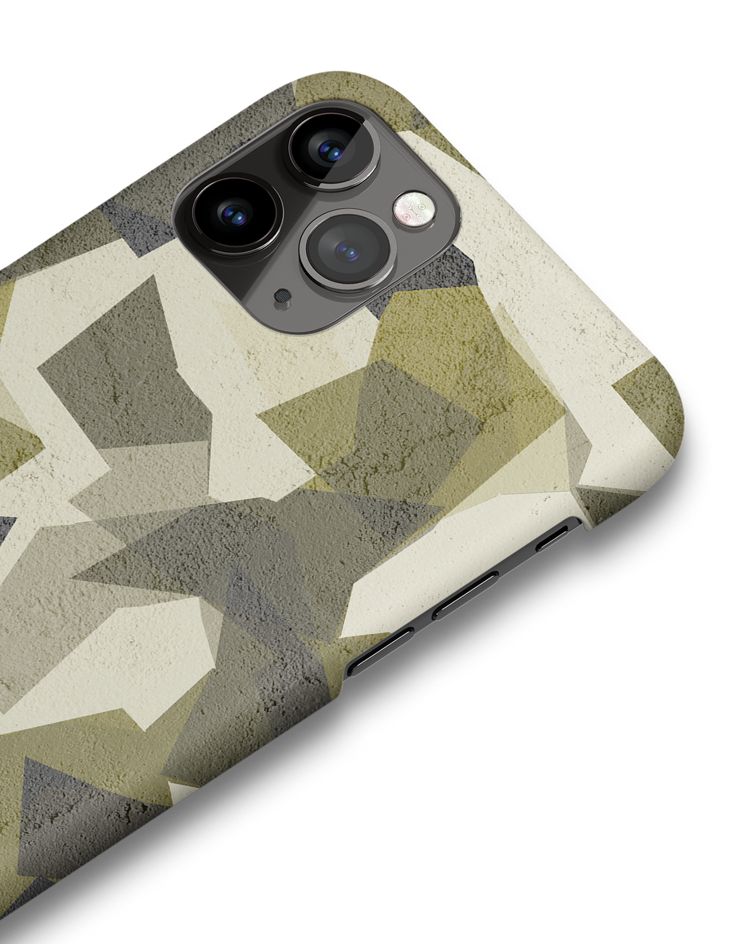 Geometric Camo Green Hard Shell Phone Case Apple iPhone 11 Pro: Detail Shot
