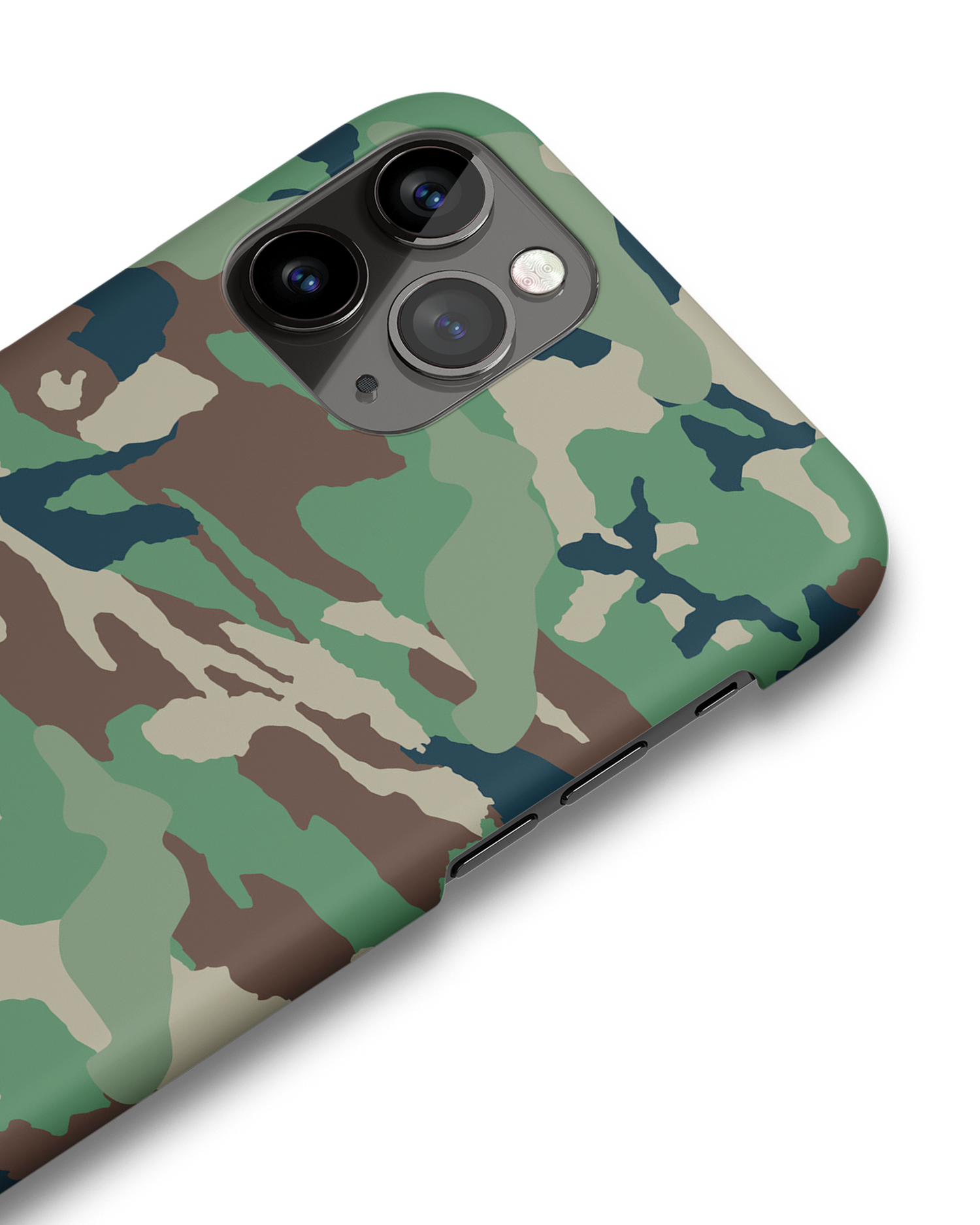 Green and Brown Camo Hard Shell Phone Case Apple iPhone 11 Pro: Detail Shot