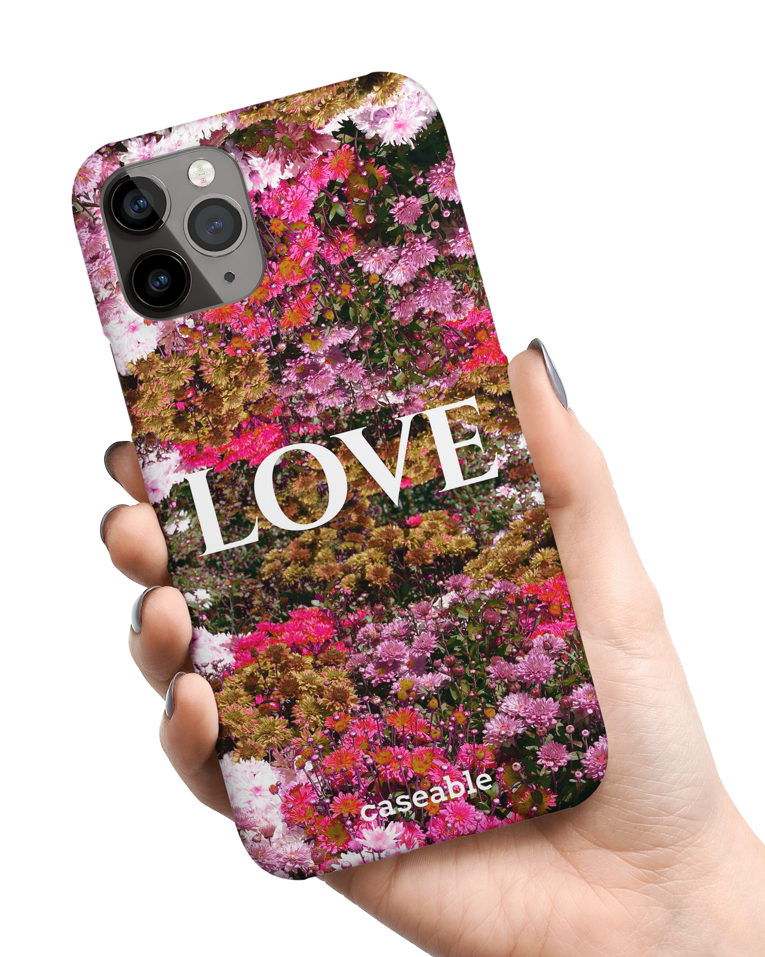 Luxe Love Hard Shell Phone Case Apple iPhone 11 Pro held in hand