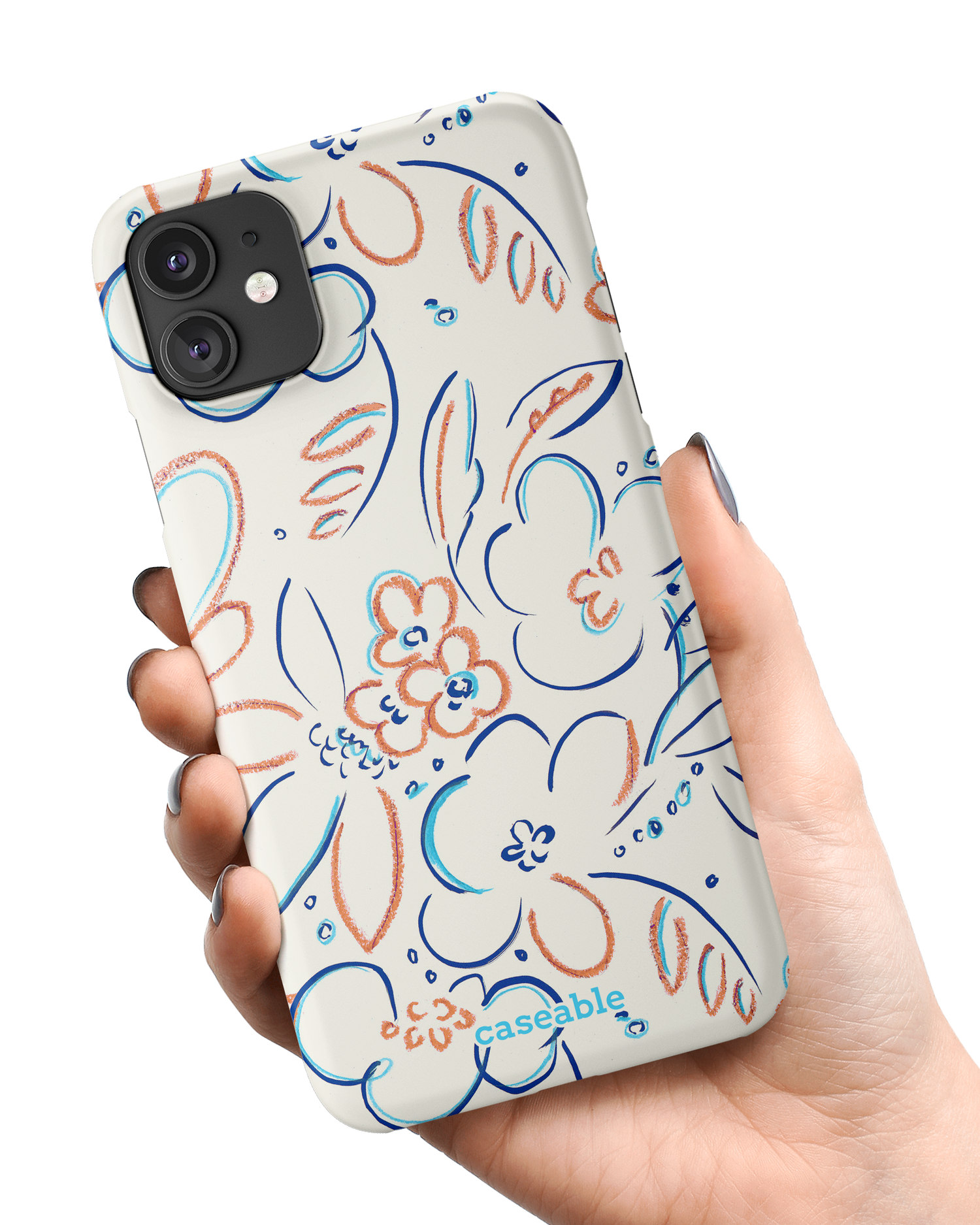 Bloom Doodles Hard Shell Phone Case Apple iPhone 11 held in hand