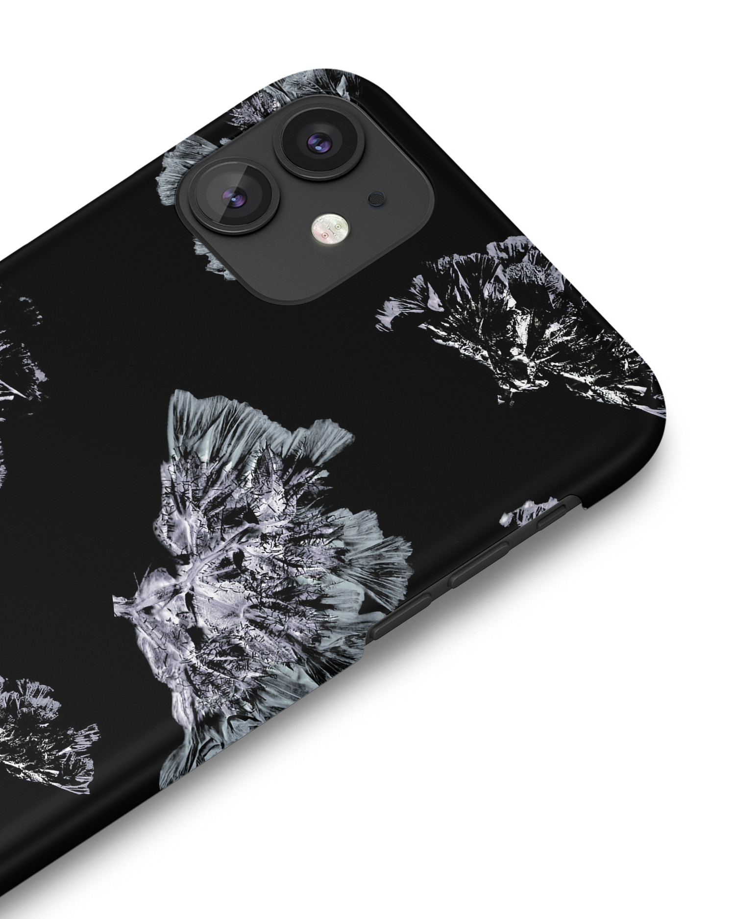 Silver Petals Hard Shell Phone Case Apple iPhone 11: Detail Shot