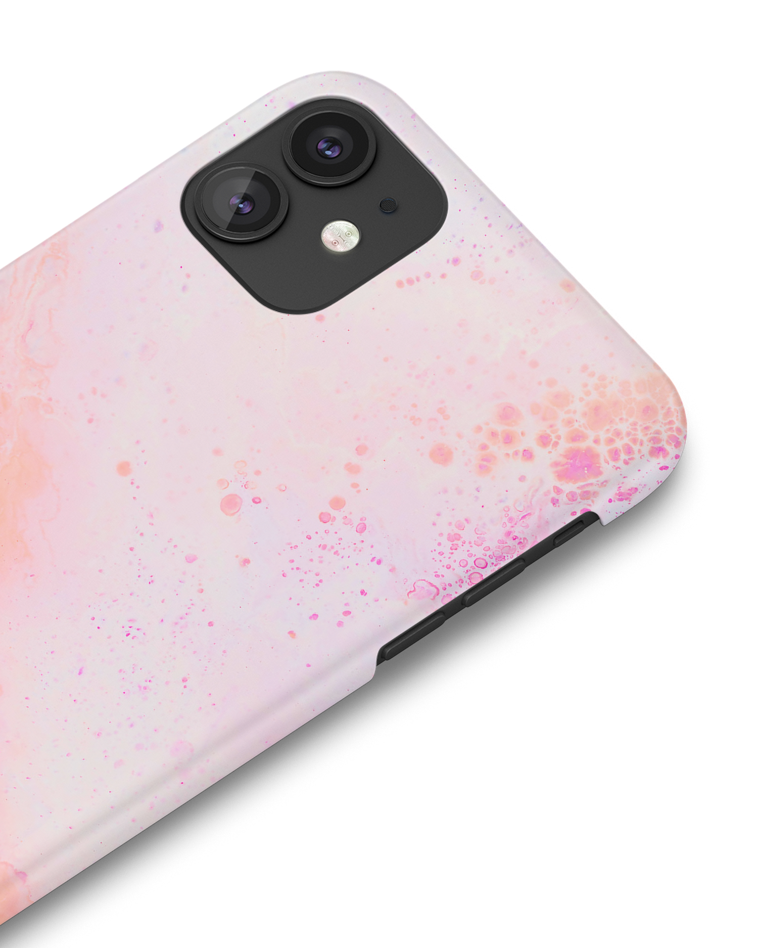 Peaches & Cream Marble Hard Shell Phone Case Apple iPhone 11: Detail Shot