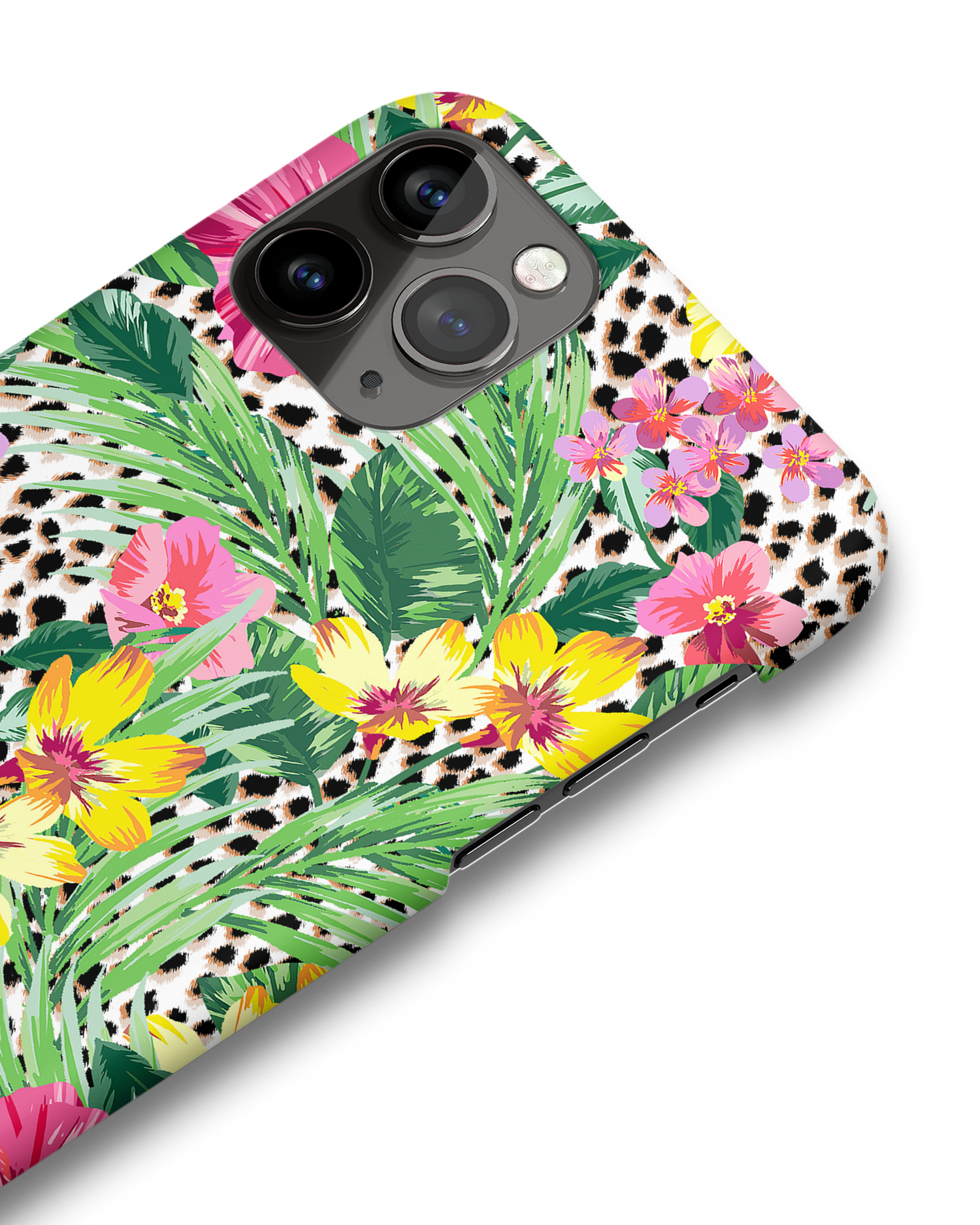 Tropical Cheetah Hard Shell Phone Case Apple iPhone 11 Pro Max: Detail Shot