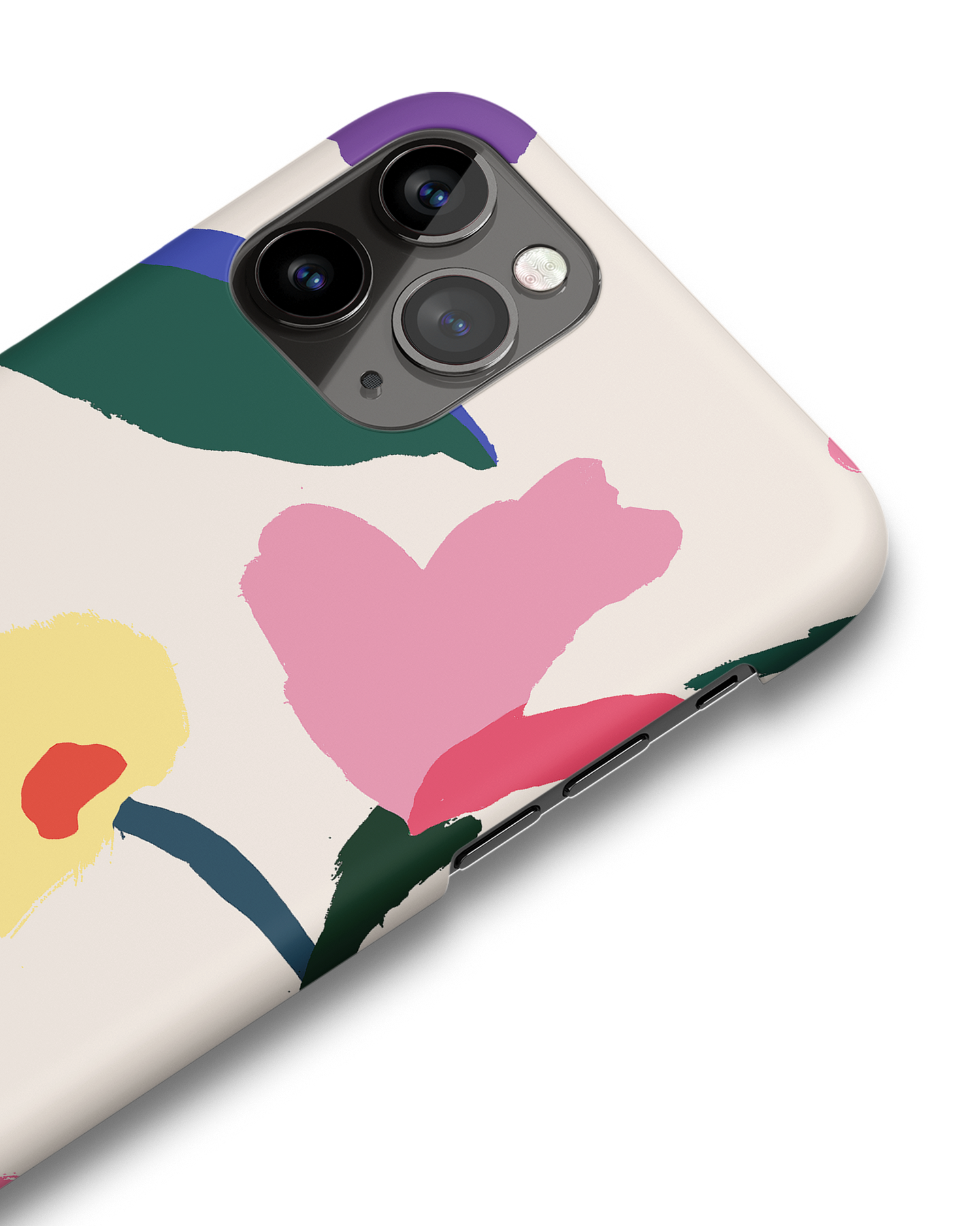 Handpainted Blooms Hard Shell Phone Case Apple iPhone 11 Pro Max: Detail Shot